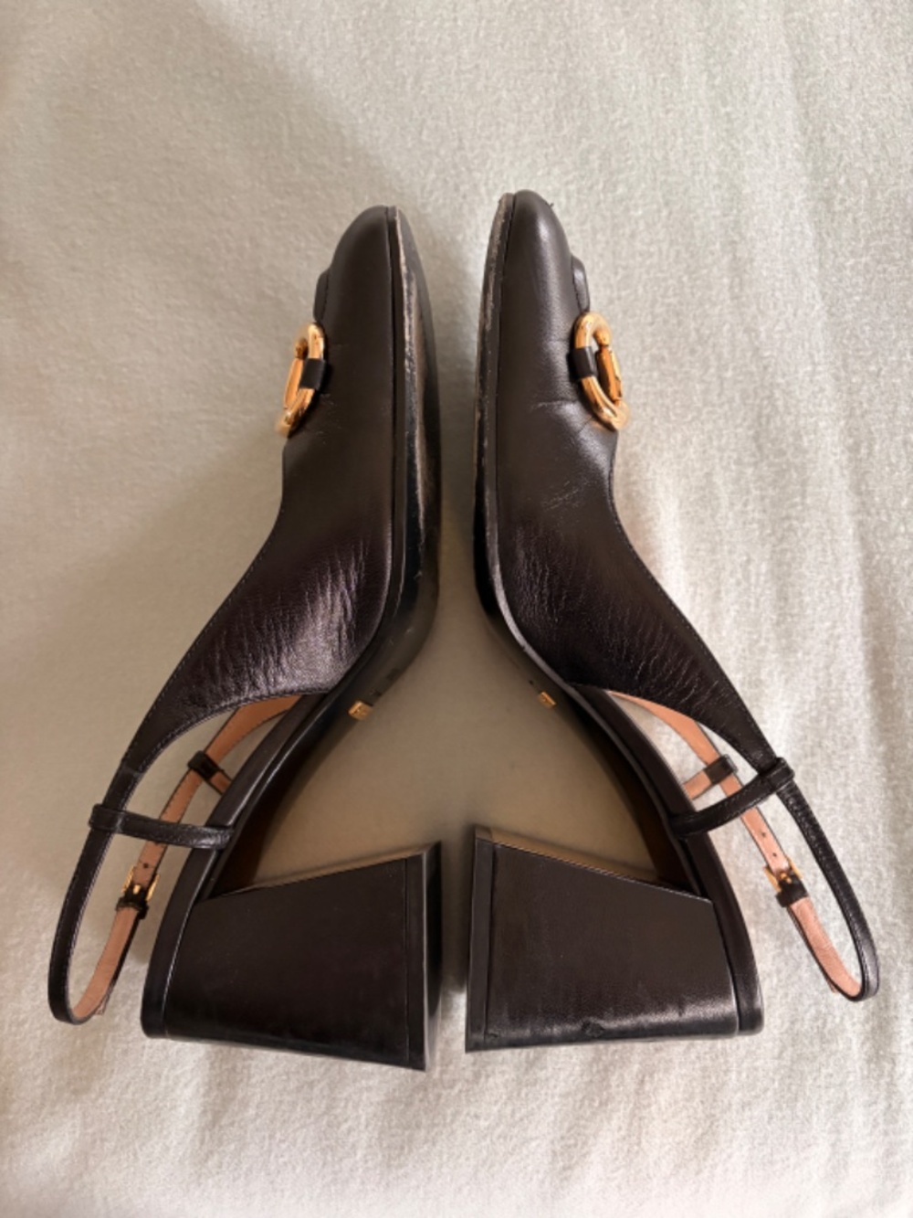 Gucci Malaga Kid Horsebit 75mm black slingback pump in black Size 38.5 - Picture 3 of 5
